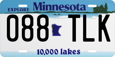 MN license plate 088TLK