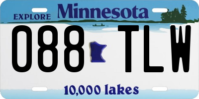 MN license plate 088TLW
