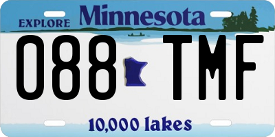 MN license plate 088TMF