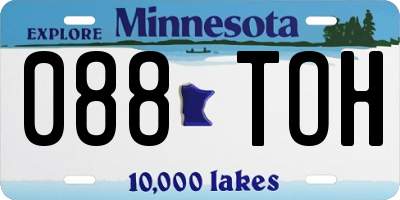 MN license plate 088TOH
