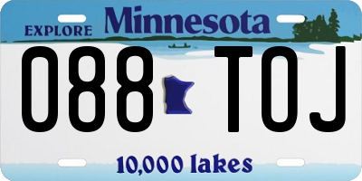 MN license plate 088TOJ