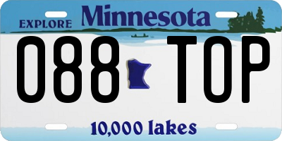 MN license plate 088TOP