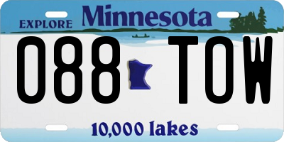 MN license plate 088TOW