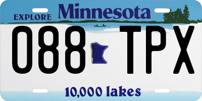 MN license plate 088TPX