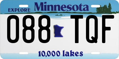 MN license plate 088TQF