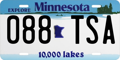 MN license plate 088TSA