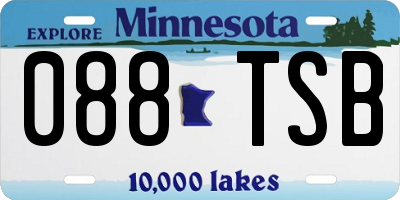 MN license plate 088TSB