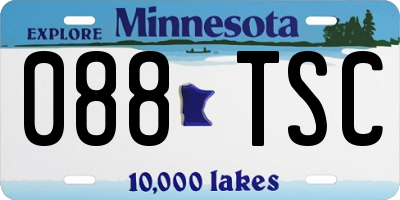MN license plate 088TSC