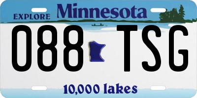 MN license plate 088TSG