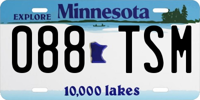 MN license plate 088TSM