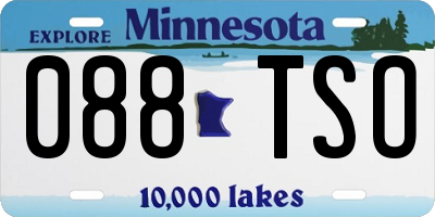 MN license plate 088TSO