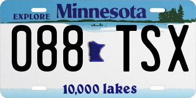 MN license plate 088TSX