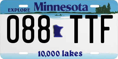 MN license plate 088TTF