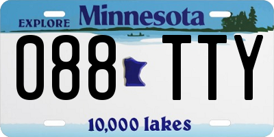 MN license plate 088TTY