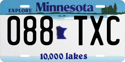 MN license plate 088TXC