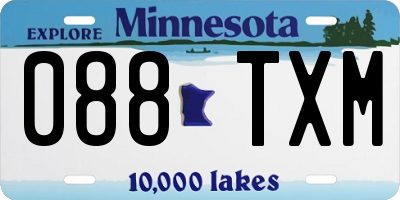 MN license plate 088TXM