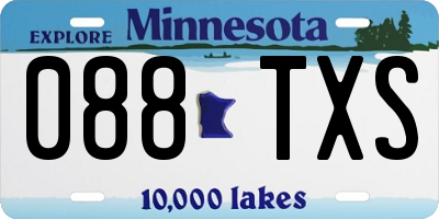 MN license plate 088TXS