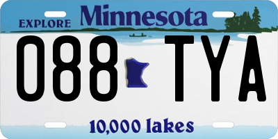MN license plate 088TYA