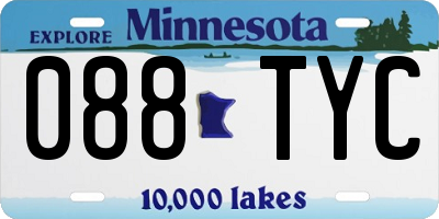 MN license plate 088TYC