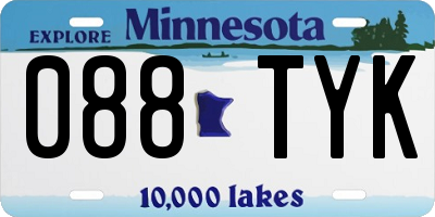 MN license plate 088TYK