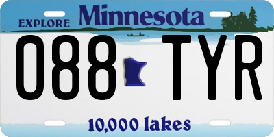 MN license plate 088TYR