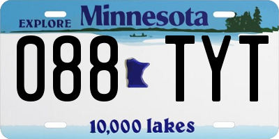 MN license plate 088TYT