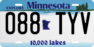 MN license plate 088TYV