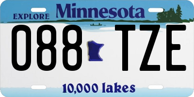 MN license plate 088TZE