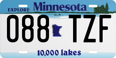 MN license plate 088TZF