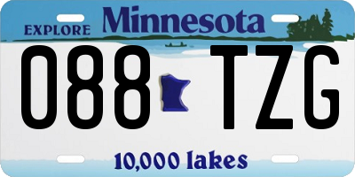 MN license plate 088TZG