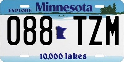 MN license plate 088TZM