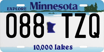 MN license plate 088TZQ
