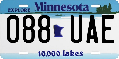 MN license plate 088UAE
