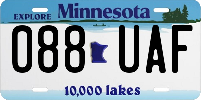 MN license plate 088UAF