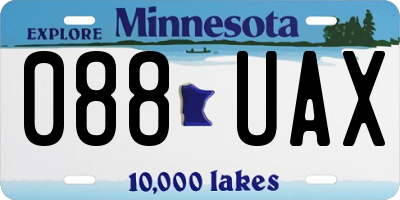 MN license plate 088UAX