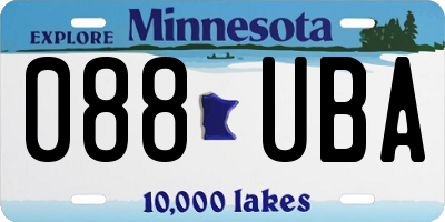 MN license plate 088UBA