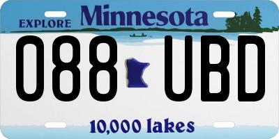 MN license plate 088UBD