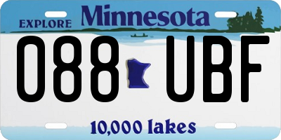 MN license plate 088UBF