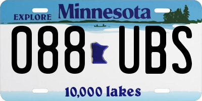 MN license plate 088UBS