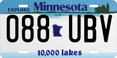 MN license plate 088UBV