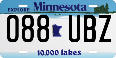 MN license plate 088UBZ