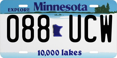 MN license plate 088UCW