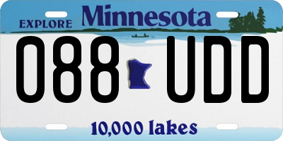 MN license plate 088UDD