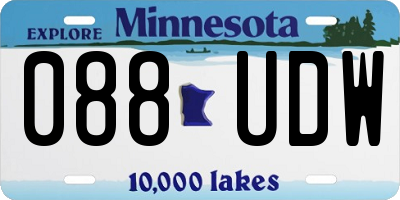 MN license plate 088UDW