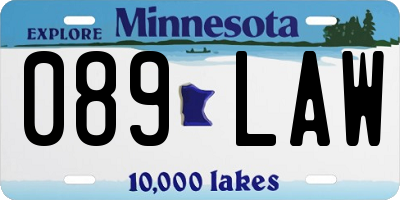 MN license plate 089LAW