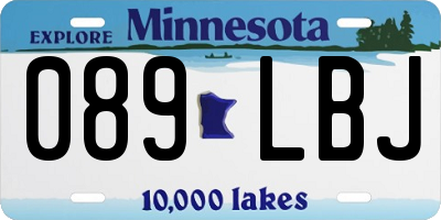 MN license plate 089LBJ