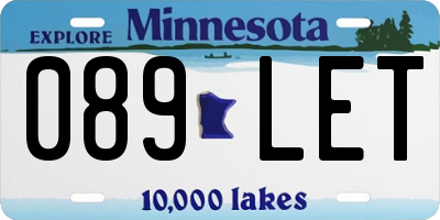 MN license plate 089LET