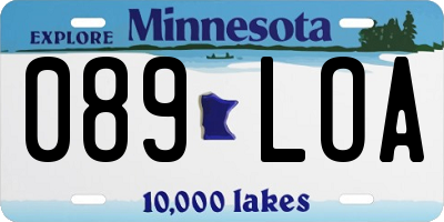 MN license plate 089LOA
