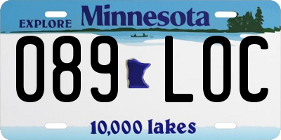 MN license plate 089LOC