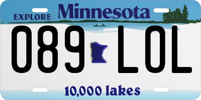 MN license plate 089LOL